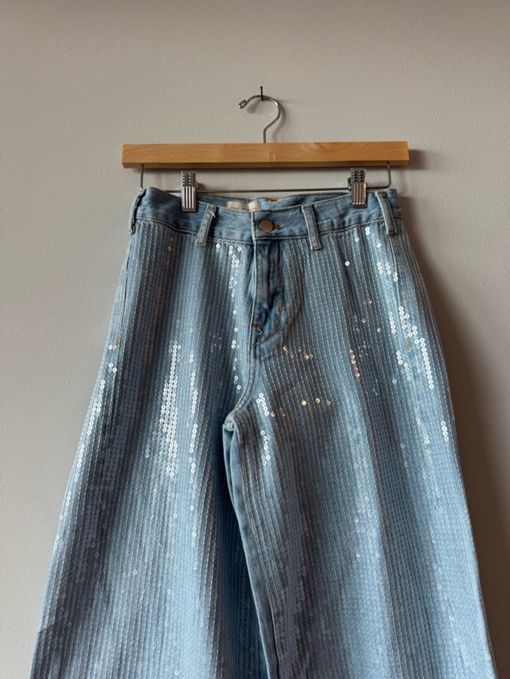 Anthropologie Pilcro Sequin Wide Leg Jeans Size 24 (00) Cowgirl Western Boho - Picture 7 of 15